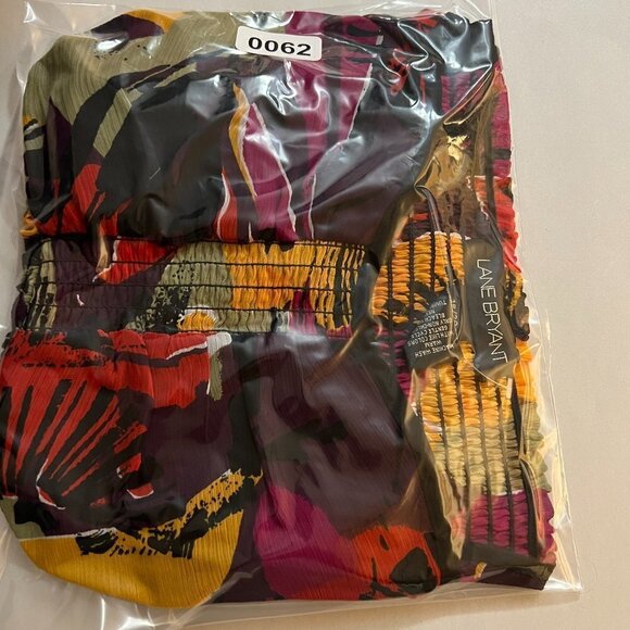 Lane Bryant Plus Multicolor Floral Short Sleeves Blouse - Picture 11 of 11